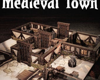 Medieval Village Wall and Door | Zombicide Black Plague, Green Horde, White Death | TTRPG Terrain scenery | Massive Darkness | Fantasy Town
