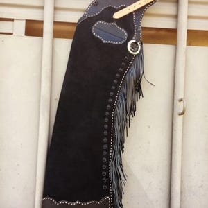 Women's Handmade Western Wear Suede Leather Chap Fringes Suede Leather Pant Suede Leather Chap Riding Chaps Handmade Women Leather Chap Pant