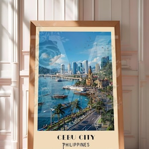 Cebu City, Philippinen Vintage Poster – Cebu Karte, Wandkunst, philippinische Kultur, Geschenk für Reisende, Digitaldruck