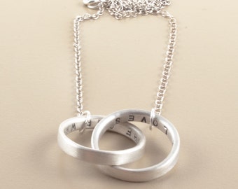 Personalised Double Hoop Names Necklace