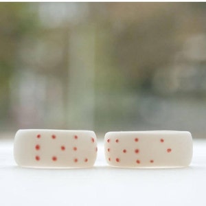 Personalised Porcelain Braille Ring, Custom Initial Ring image 1