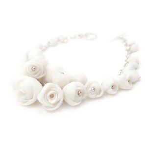 Statement Bracelet Sterling Silver Porcelain Peony Flowers Merrydale image 3