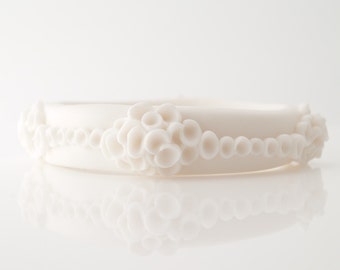 White Porcelain Flower Bangle  Farnham