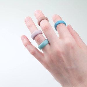 Simple Porcelain Ring Band Pastel Colors Guerrero image 4