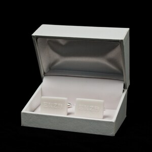 Personalized Engraved Cufflinks, White Porcelain Ceramic Cufflinks , Initial Custom Cuff links ,Wedding Groomsmen Gift image 5