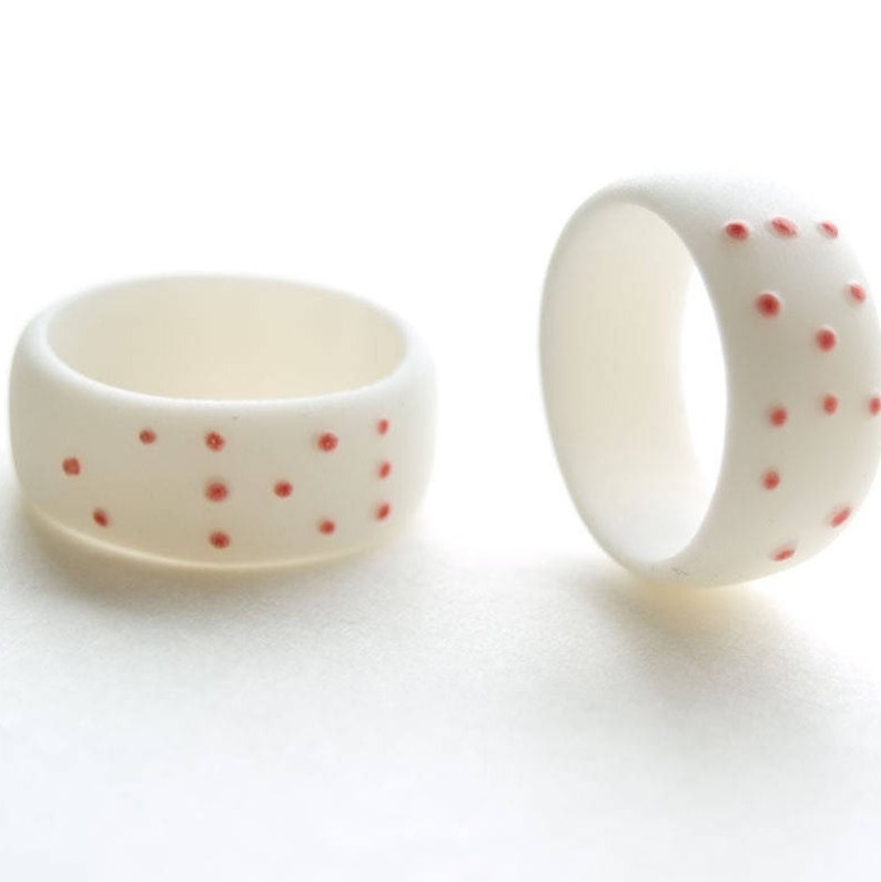 Personalised Porcelain Braille Ring, Custom Initial Ring image 2
