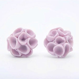 Sterling Silver Studs with Purple Porcelain Flowers Dodford image 2