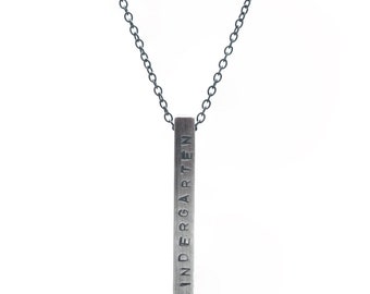 Personalized Sterling Silver  Bar Necklace