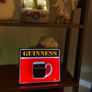 Boîte à lumière Guinness Tankard pour bar, décoration d'homme des cavernes ou de bureau, décoration de pub irlandais, bar de maison irlandais