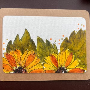 LOT DE 4 - Cartes de voeux aquarelles uniques, lot surprise, cartes pliées, motifs floraux, intérieur vierge, enveloppes incluses.