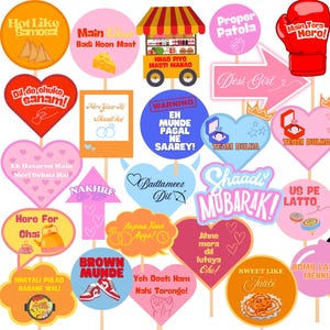 Bollywood Wedding Photo Booth Props: Desi Theme (Digital Download)