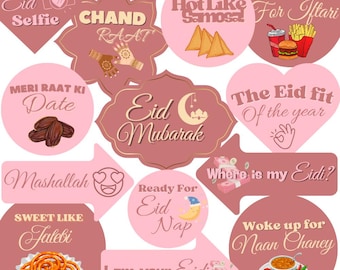15+ Eid Celebration Ramadan Photo Props Muslim Eid Mubarak Photobooth Chand raat Ramadhan decor Eid signs Printable Eid-al-fitr Photobooth