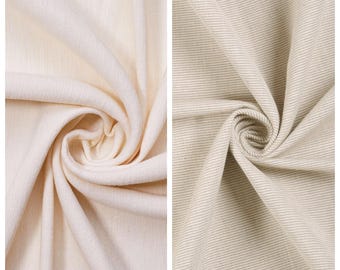 Plain Pure Cotton Fabric by the Yard for Upholstery, Curtains, Roman Shades, Blinds, Valances & Home Decor (Ivory/ Beige)