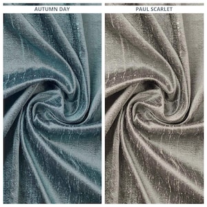 Dupioni Silk Curtains. Plain Custom Window Drapes for Bedroom, Living, Dining, Office, Nursery. Blackout Add-On. Slate Grey-Blue/ Warm Grey