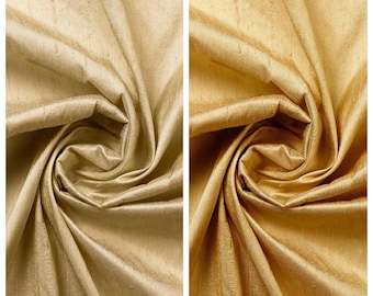 Dupioni Silk Curtains. Plain Custom Window Drapes for Bedroom, Living, Dining, Office, Nursery, Study. Blackout Add-On. Beige/ Golden Yellow