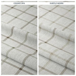 Windowpane Checkered/ Plaid Curtains. Custom Size Lined Window Drapes. Pinch Pleated or Casual. Blackout Add-On. White/ Beige/ Brown
