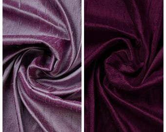 Dupioni Silk Curtains. Plain Custom Window Drapes for Bedroom, Living, Dining, Kids Room, Office. Blackout Add-On. Lavender Purple/ Plum