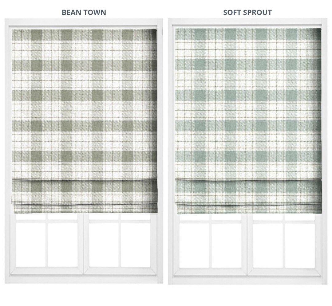 Tartan/ Plaid/ Checked Roman Shades. Custom Size Window Blinds for ...