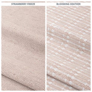 Blush Pink Herringbone/ Rattan Striped Custom Window Curtains & Drapes. Pinch Pleat Drapery Option. Blackout Add-On for Bedroom, Nursery