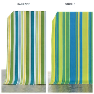 Striped Cotton Curtains. Custom Size Lined Window Drapes. Any Length/ Width. Pleated/ Casual Header. Blackout Add-On. Blue/ Green/ Yellow