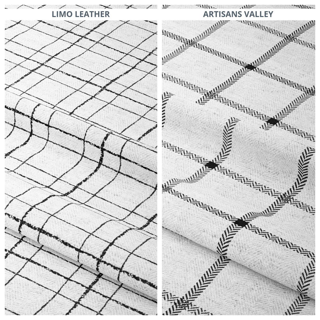 Black/ White Windowpane Checkered Fabric by the Yard for Upholstery ...