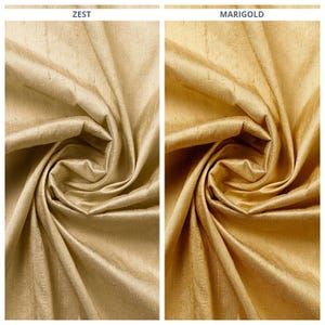 Dupioni Silk Fabric by the Yard for Curtains, Roman Shades, Blinds, Valances & Home Decor (Beige/ Golden Yellow)