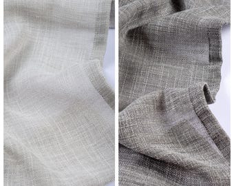 Großpackung einfarbiger, strukturierter, transparenter Stoff für Gardinen, Raffrollos, Schals, Fensterdekorationen, Tisch- und Bettläufer sowie Wohnaccessoires. Hellgrau/Dunkelgrau