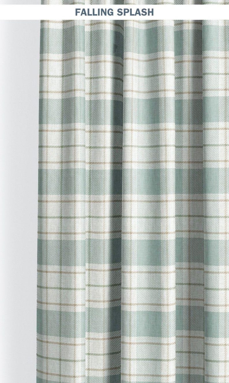 Windowpane Checkered/ Plaid Designer Fabric by the Yard for Window ...