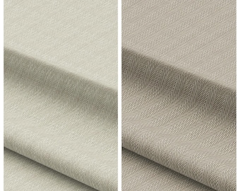 Herringbone Textured Custom Size Curtain Panels. Lined Window Drapes. Pinch Pleat Drapery Option. Blackout Add-On. Beige/ Taupe Gray