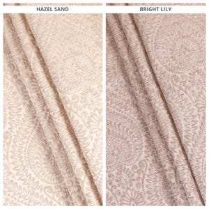 Textured Floral Pattern Curtains. Custom Window Drapes for Bedroom, Living, Kitchen, Kids Room. Blackout Add-On. Salmon-Beige/ Rose Pink