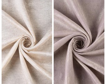 Plain Shimmery Semi-Sheer Curtains. Light Filtering Custom Drapes. Any Length/ Width. Pleated or Casual Header. Ivory/ Golden/ Dusty Pink
