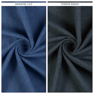 Linen-Blend Curtains. Custom Window Drapes for Bedroom, Living, Kitchen, Nursery, Kids Room. Blackout Add-On. Cobalt Blue/ Midnight Blue
