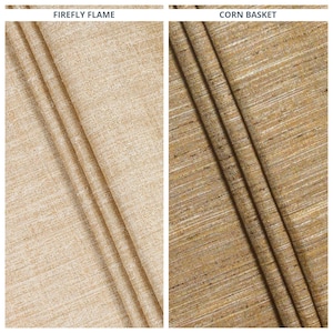 Faux Silk Textured Plain Fabric by the Yard for Curtains, Roman Shades, Blinds, Valances & Home Decor (Golden Beige/ Golden Brown)