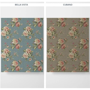 English Floral Print Curtains. Custom Size Window Drapes. Any Length/ Width. Pinch Pleat or Casual. Blackout Add-On. Blue/ Gray-Beige/ Red