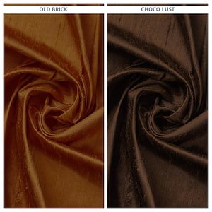 Dupioni Silk Fabric by the Yard for Curtains, Roman Shades, Blinds, Valances & Home Decor (Copper Orange/ Cedar Brown)