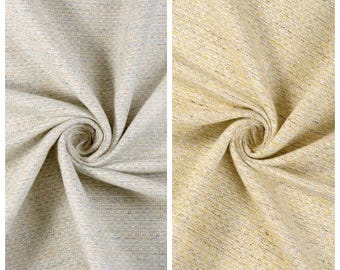 Rich Textured Fabric by the Yard for Upholstery, Curtains, Roman Shades, Blinds, Valances & Home Decor (Oatmeal Beige/ Ash Gray/ Yellow)