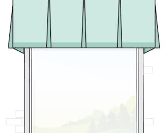 Custom Board Mounted Valance with Box Pleats. Window Curtain Valance in any Length/ Width/ Size. Choose any Fabric from our Collection.