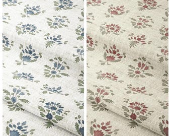 Block Print Floral Custom Size Curtains. Lined Window Drapes. Pinch Pleat Drapery Option. Blackout Add-On. White/ Blue/ Beige/ Red