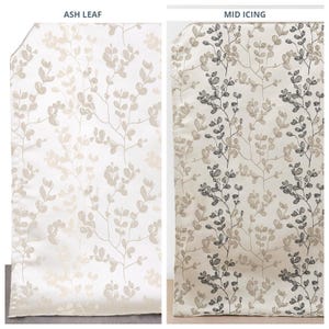 Floral Botanical Patterned Curtains. Custom Window Drapes for Bedroom, Living Room, Bathroom, Dining. Blackout Add-On. Cream/ Beige/ Brown