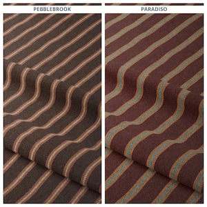 Ticking Stripe Curtains. Custom Size Lined Window Drapes. Any Length/ Width. Pinch Pleated or Casual. Blackout Add-On. Wine/ Deep Red/ Brown