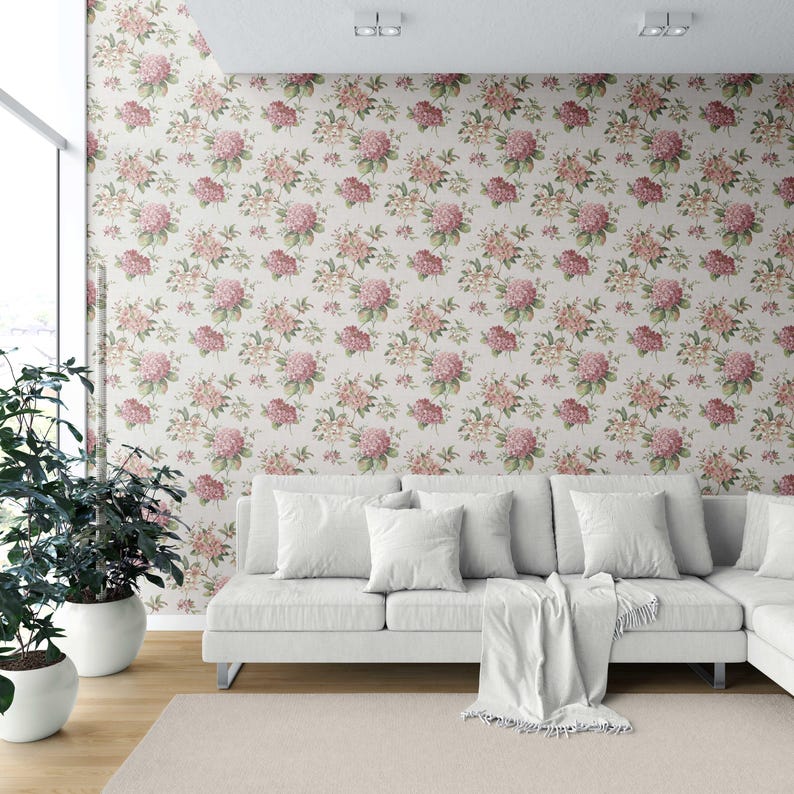 English Floral Wallpaper. Extra Wide Roll. Non-woven, Unpasted, High ...