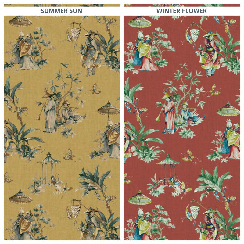 Yellow Chinoiserie Fabric - Etsy