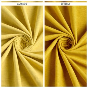 Plain Poly-Cotton Blend Fabric by the Yard for Window Treatments, Bedding, Table Runners & Home Decor (Cornflower Yellow/ Saffron Yellow)