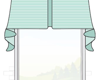 Custom Board Mounted Shawl Valance. Window Curtain Valance in any Length, Width & Size. Choose any Fabric from our Collection.