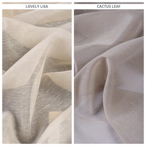 Plain Sheer Curtains. Light Filtering Custom Window Drapes. Any Length/ Width Panels. Pleated or Casual Header. Ivory/ Beige/ Grey/ Brown