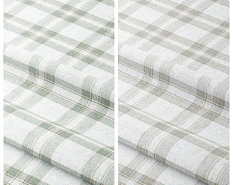 Tessuto a quadri con motivo a finestre, tagliato su misura per rivestimenti di mobili, tende e decorazioni per la casa. Blu uovo di anatra/Grigio/Verde