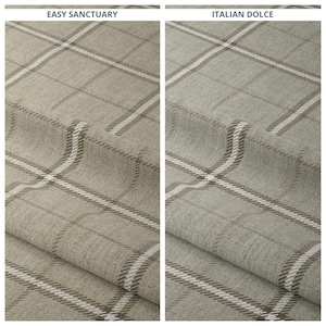 Checkered/ Plaid Curtains. Custom Size Window Drapes. Any Length/ Width Drapery. Pinch Pleat or Casual. Blackout Add-On. Beige/ Warm Grey