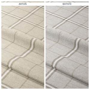 Windowpane Check/ Plaid Curtains. Custom Size Lined Window Drapes. Long or Short. Pinch Pleated or Casual. Blackout Add-On. Beige/ Warm Gray