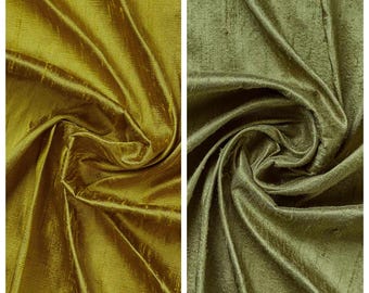 Dupioni Silk Fabric by the Yard for Curtains, Roman Shades, Blinds, Valances & Home Decor (Olive Chartreuse/ Moss Green)