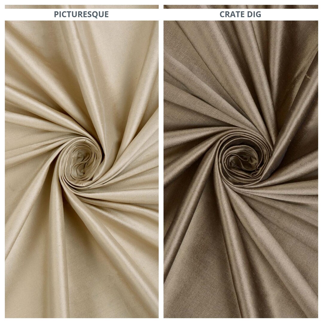 Semolina Beige Silk Shantung Windowpane 54